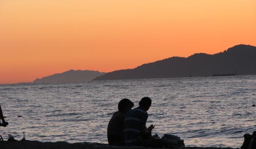 sunset at jericho beach in vancouver, bc
