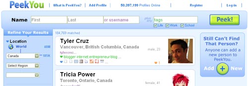 peekyou canada