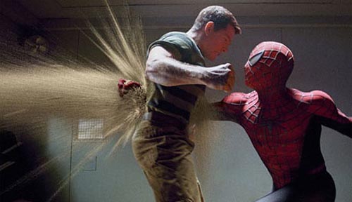 spider-man 3: spiderman punches the sandman