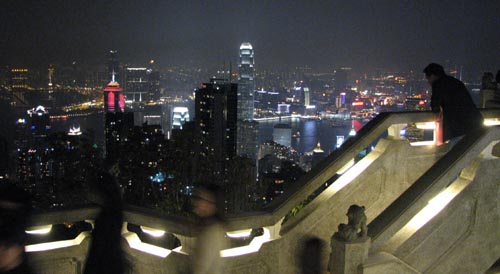 on top of hong kong - cityscape - blur walk