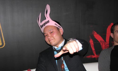 danny chang with energizer bunny ears