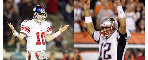 super bowl xlii - eli manning vs. tom brady