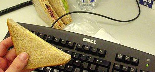 Eating lunch at your desk at work